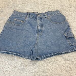 NO EXCUSES SIZE 12 Denim Blue Women's Shorts CARGO POCKET